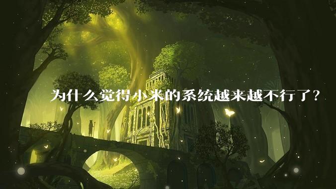 为什么觉得小米的系统越来越不行了？